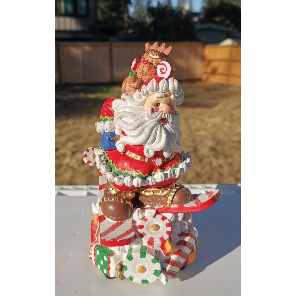 Fitz and Floyd Santa's Sweets Musical Figurine Plays "Jolly old st . Nicholas"